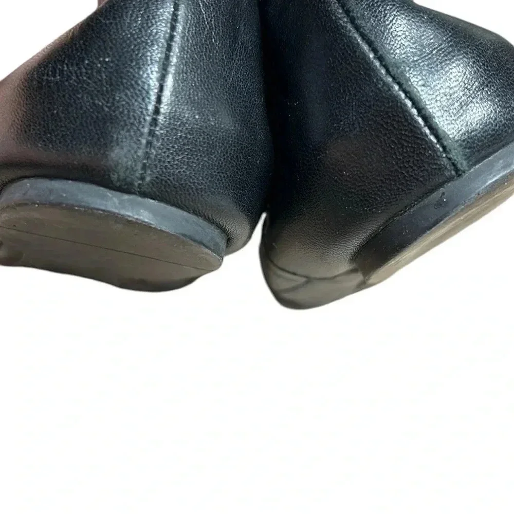 Micheal Kors  shoes,women sz 7, black ballet flats ,MK  metal logo ,quilt look - Picture 13 of 14